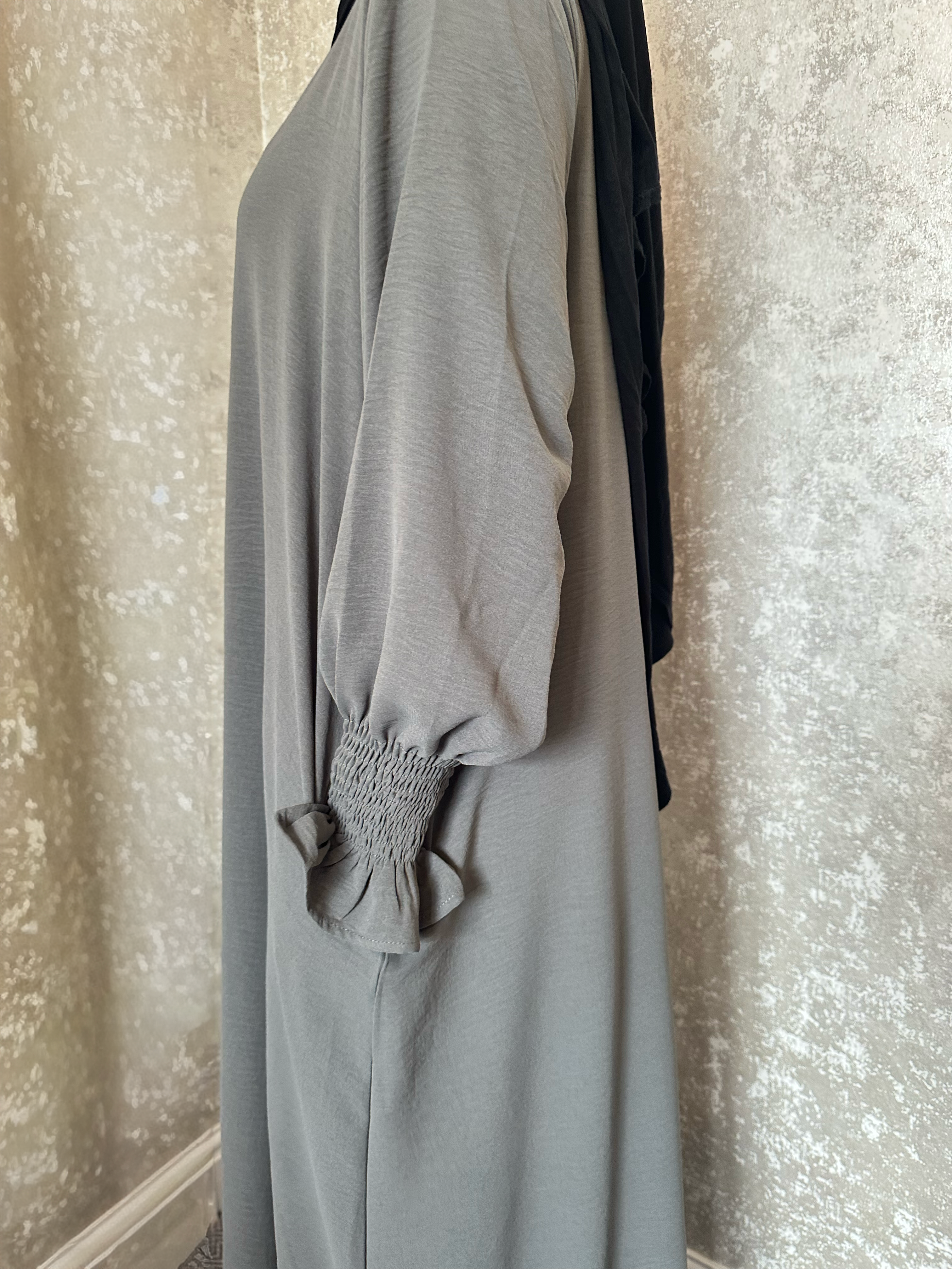 Grey Essentials Closed Abaya
