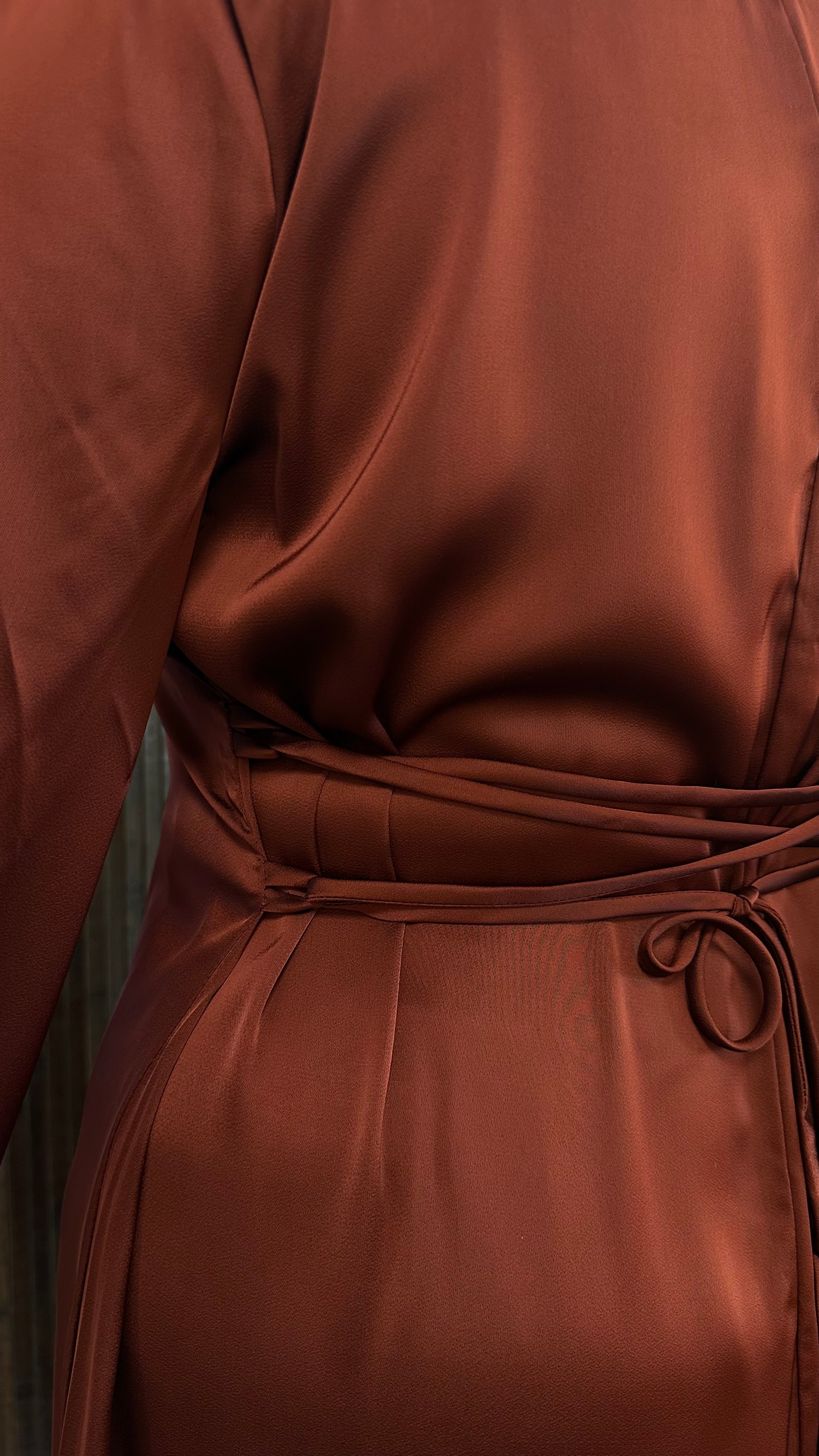 Maroon Red Long Sleeve Maxi Dress