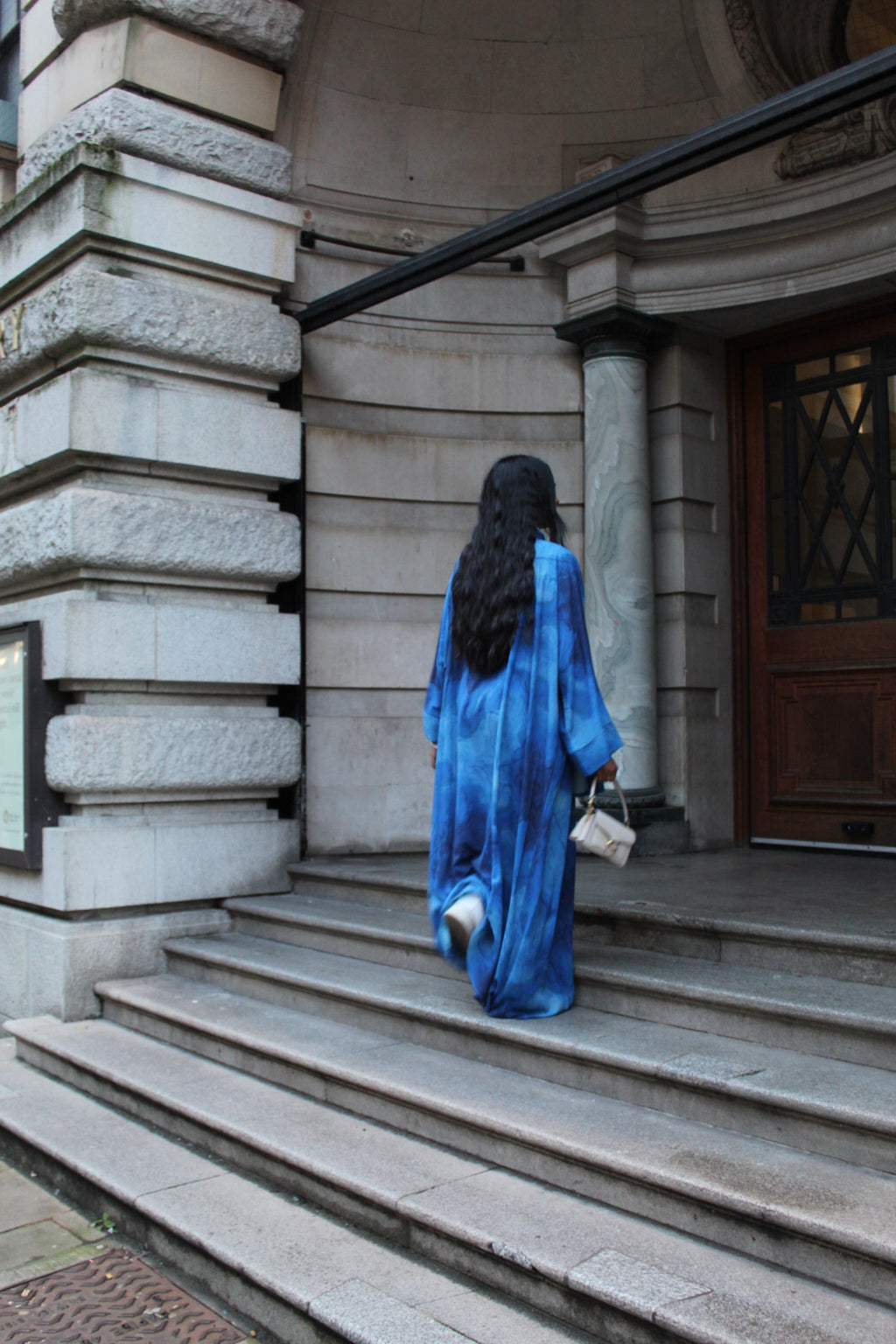 Ocean Blue Marble Abaya with matching hijab